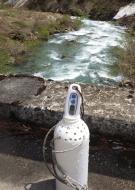 利賀川の様子と水温測定